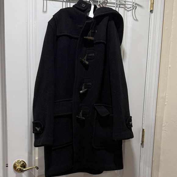 Burberry Black Trench Coat with Toggles